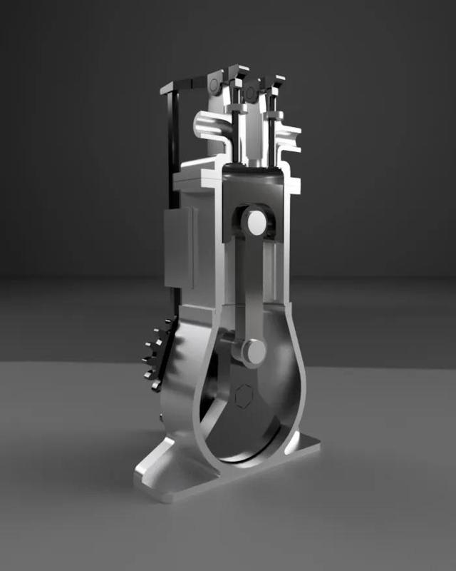 4-stroke engine / модель 4-тактного двигателя внутреннего сгорания