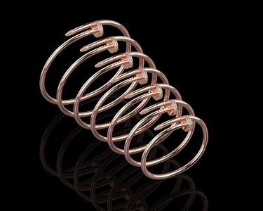 Juste un clou Bracelet with Gems in different sizes 15 to 21 N90 3D Model Collection