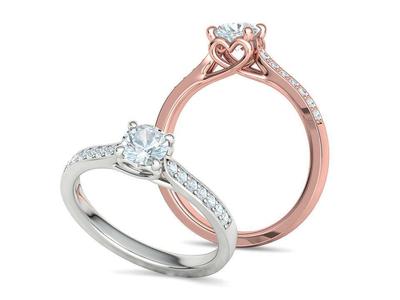 Heart Engagement Ring Half Carat Stone Solitaire Ring