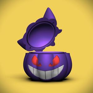Gengar Pumpkin Bowl/Lid (+Bambu 3mf Files)