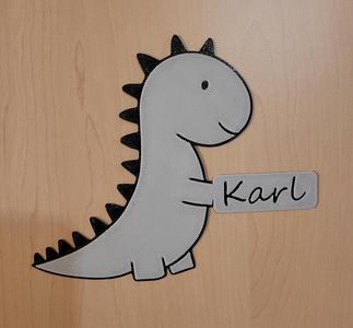 Dino name tag for children