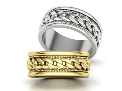 Cuban Wedding Band Ring Mens Band ring 3dmodel