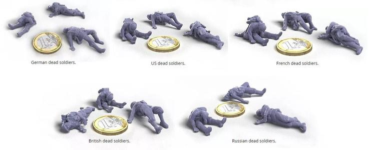 WW1, dead soldiers (5 nationalities)