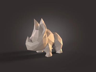 Low poly Rhino