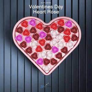 Valentine’s Day Heart Rose 3D STL File, Romantic Design for 3D Printing, 3D Love Print Files, Romantic Special 3D Gift Idea
