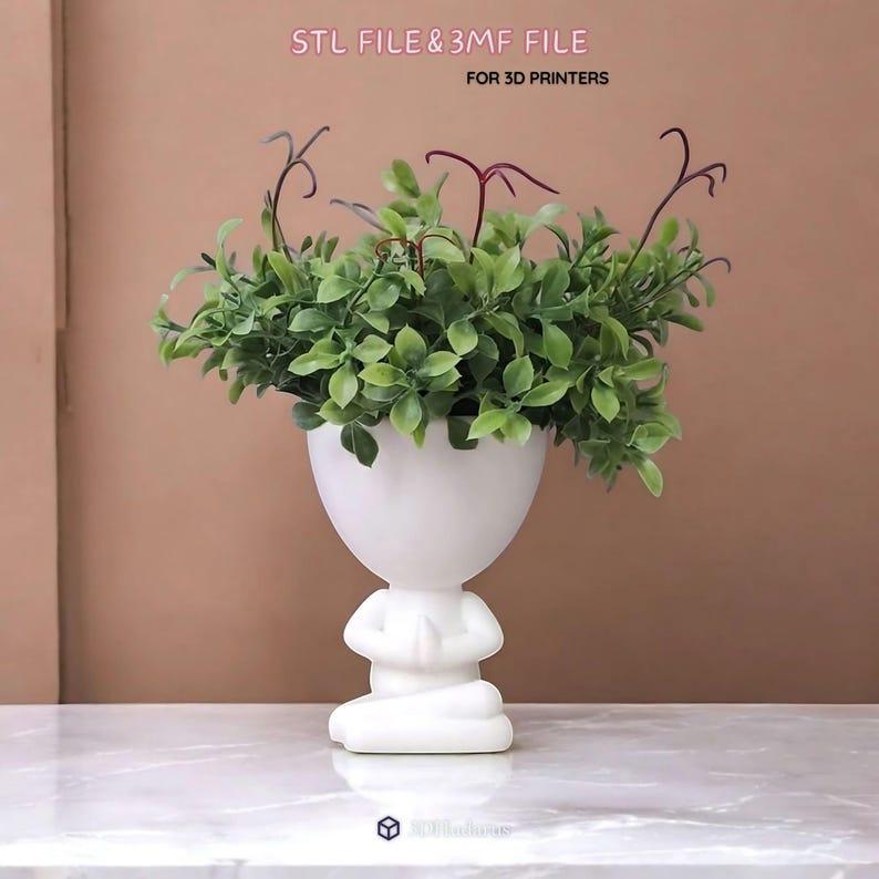 Yoga PlantBuddy Vase 3D STL Files, 3D Zen Planter Print Files