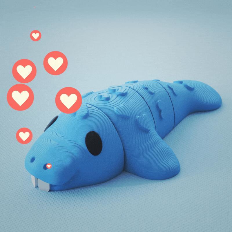 Valentine Articulated Flexi Manatee & Keychain