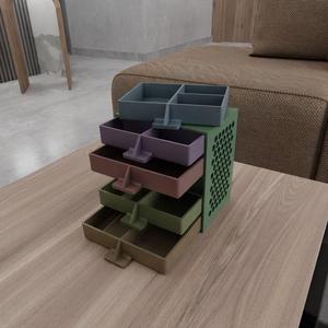 3D Drawer and 4 Different Drawer Box also Tool Box with Stl File & 3D Printing, Mini Box, Stackable Box, Storage Box, Drawer Organizer