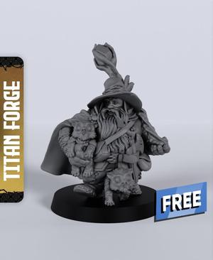 Dwarf Male Druid – With Free Dragon  – 5e DnD Inspired for RPG and Wargamers