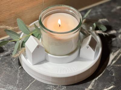 Candle Holder in Round Tray – Home