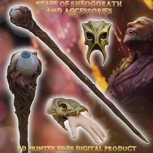 Fantasy Staff of Sheogorath Cosplay set TES Oblivion Remaster