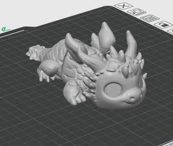 Baby Earth Elemental Dragon - Articulated - 3D print STL and multicolor 3MF file