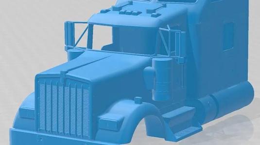 Kenworth W900 Sleeper Cab Trailer 2014 Printable Body Cabin Truck