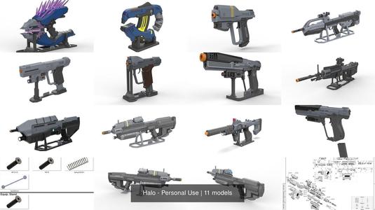 Halo  – Weapons Set – 11 Printable models – STL – Personal Use 3D Model Collection