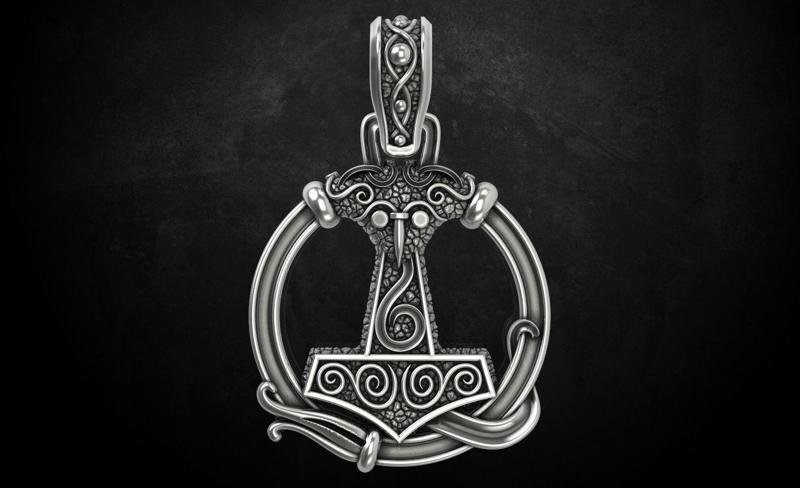 Pendant hammer with patterns there is a variant with ravens 292
