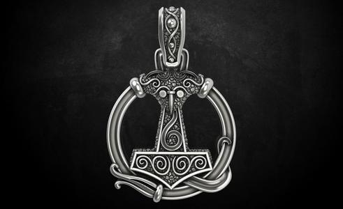 Pendant hammer with patterns there is a variant with ravens 292