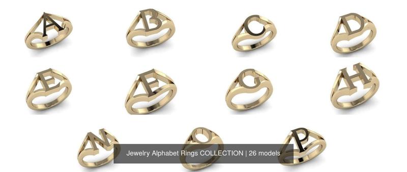 Jewelry Alphabet Rings COLLECTION