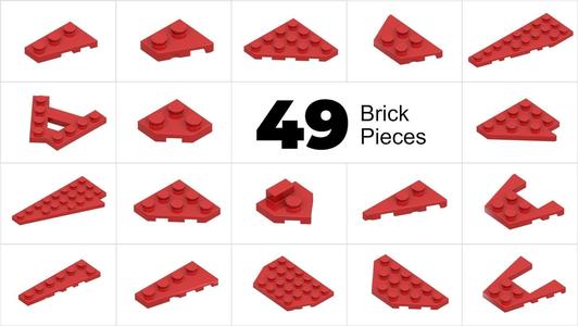 TwindBricks3D - 49 Bricks Plate Wedge  collection