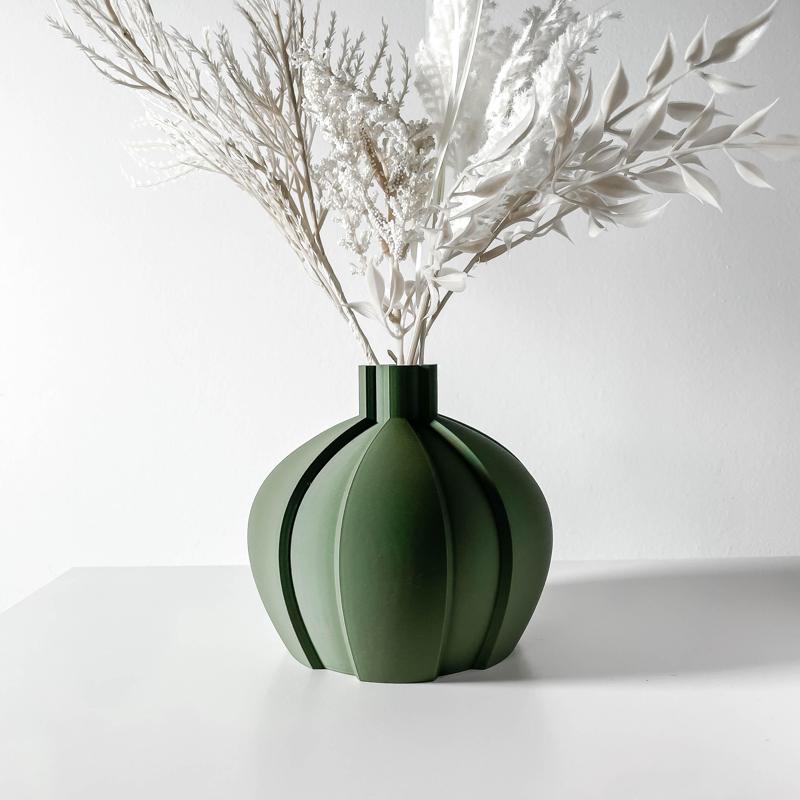 The Yomu Short Vase, Modern and Unique Home Decor for Dried and Preserved Flower Arrangement
