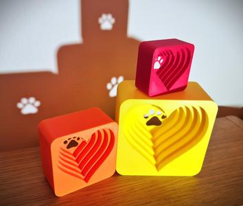 Easy Print Any Printer Pet Dog Cat Paw Print How Deep Is Your Love Amour Valentine Heart Valentines Day