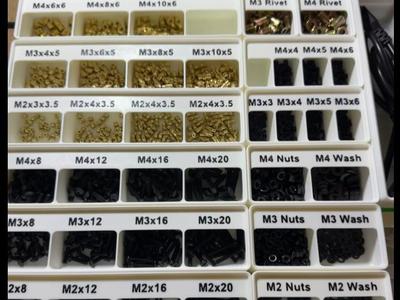 Gridfinity Bin Collection M2-M4 Screws, Nuts, etc.