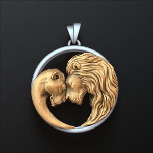 Lion Lioness Pendant V2