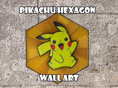 Pikachu Hexagon Wall art