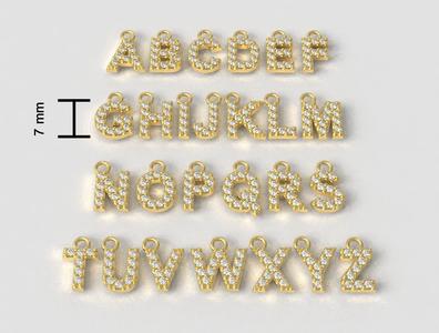 Diamond Alphabet Pendants – 7mm