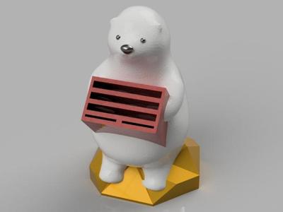 KUMATY :  Polar Bear SD/micro SD Card Holder