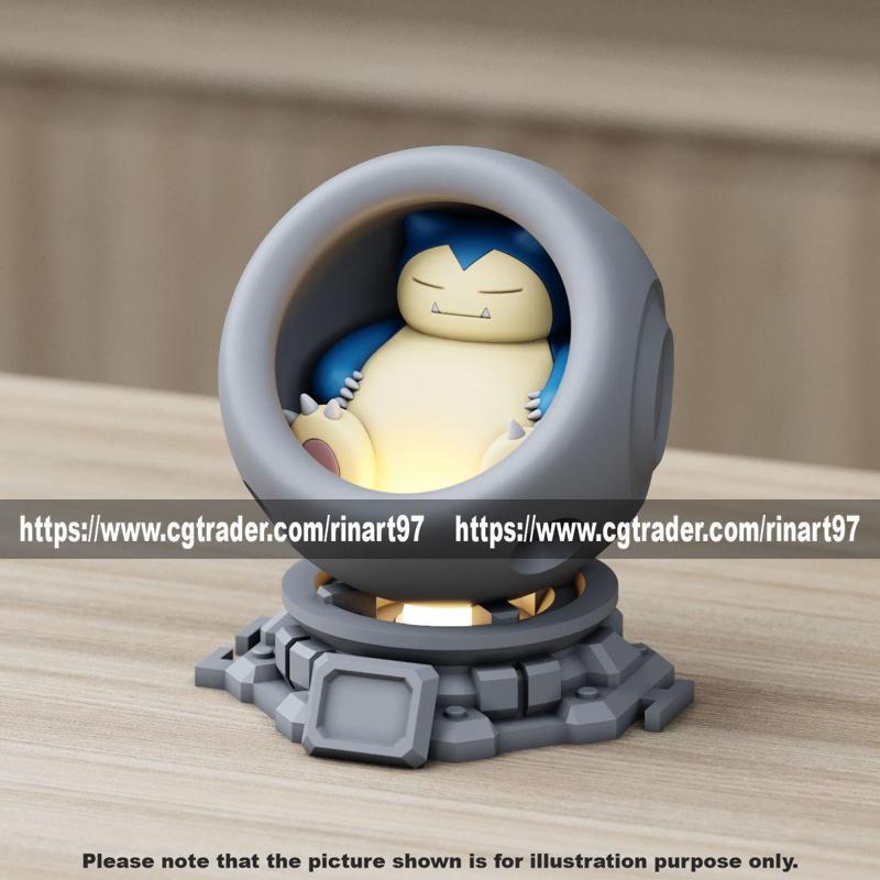 Snorlax in healing machine pods EASY PRINT NO SUPPORT
