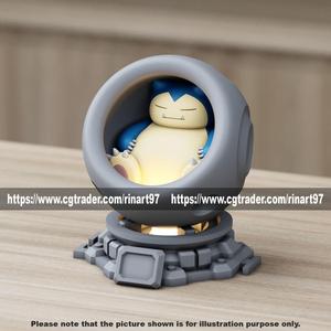 Snorlax in healing machine pods EASY PRINT NO SUPPORT