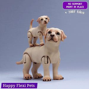 Labrador retriever realistic dog articulated flexi toy (STL & 3MF)