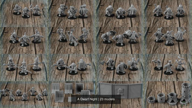 A Dwarf Night 3D Model Collection