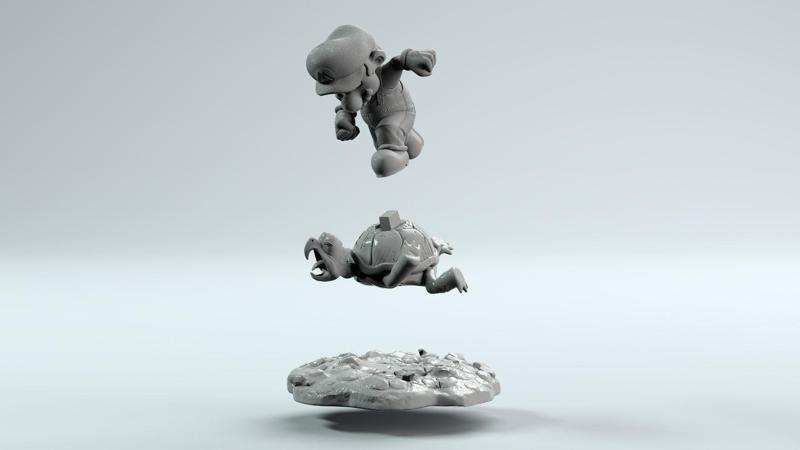 Super Mario and his turtle – 3D Print