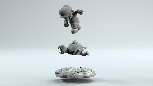 Super Mario and his turtle – 3D Print