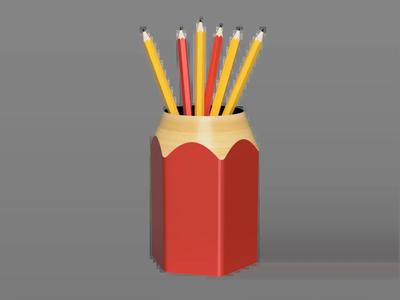 Pencil Shaped Pen Holder (Vase Mode)