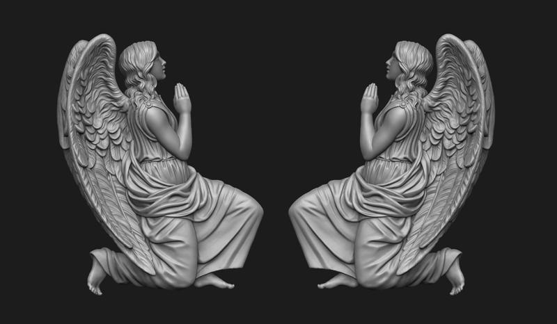 Praying Angel Bas-Relief