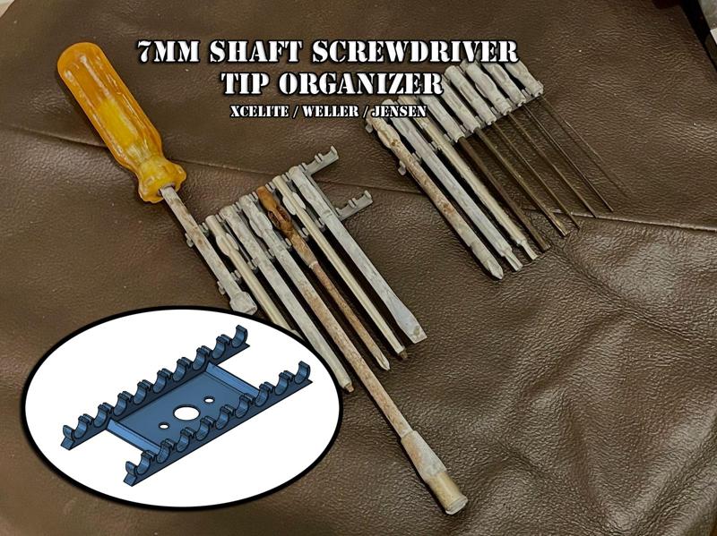 Jensen / Weller / Xcelite screwdriver tip organizer (7mm shaft)