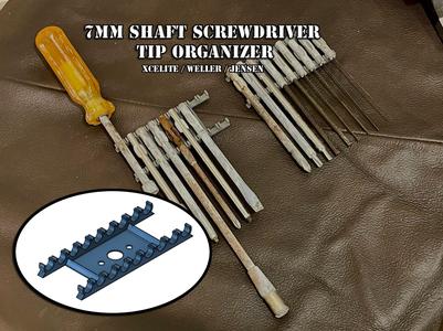 Jensen / Weller / Xcelite screwdriver tip organizer (7mm shaft)