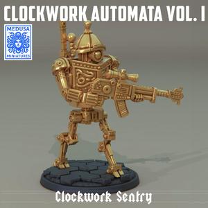 Clockwork Sentry – Steampunk Automaton Guard Miniature STL | Clockwork Automata Vol. I