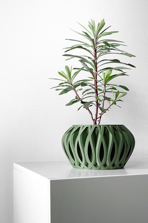 The Serik Planter Pot with Drainage | Tray & Stand Included | Modern and Unique Home Decor for Plants and Succulents  | STL File