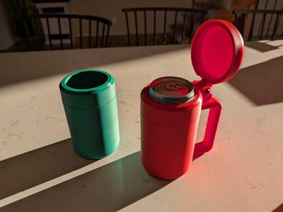 12oz Can Koozie with Optional Handle and Lid