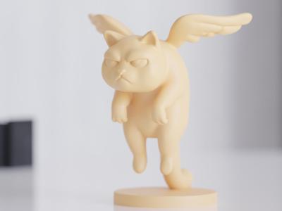 Flying Grumpy Cat – Funny Cat Figurine with Wings
