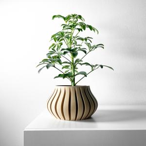 The Toril Planter Pot with Drainage Tray & Stand: Modern and Unique Home Decor for Plants and Succulents  | STL File