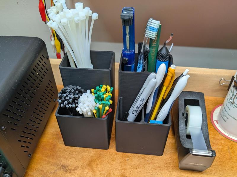 Zip Tie and Pencil Holder Desk Organizer