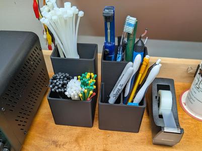 Zip Tie and Pencil Holder Desk Organizer