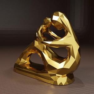 Mother and child low poly sculture – mothers day