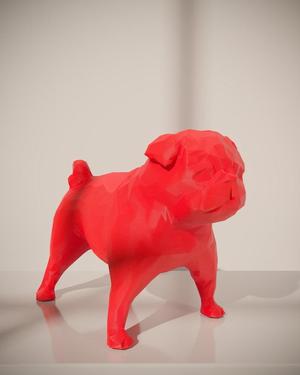 Pug dog Lowpoly Sculpture Animal Dog STL File 3D Print Stl File | Stl File For 3D Printers | 3D Home Decor - Digital Download