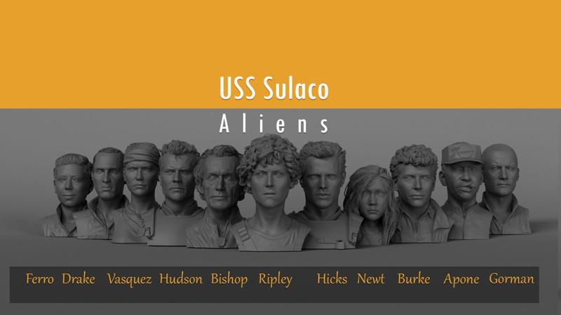 Aliens Cast – USS Sulaco colonial marines crew – Aliens 3D Model Collection