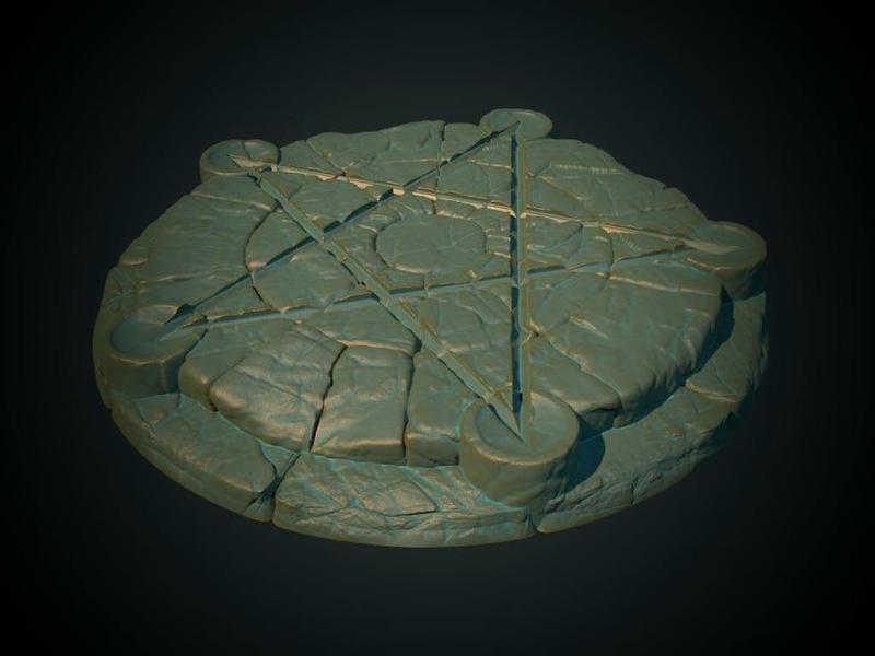 Pentagram stone circle (supportless, FDM friendly)